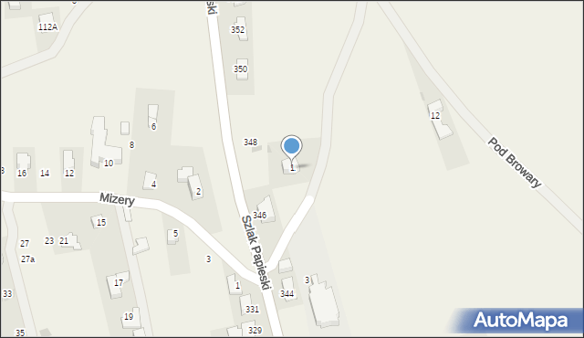 Ząb, Na Pustki, 1, mapa Ząb