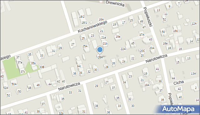 Ząbki, Narutowicza Gabriela, 28A, mapa Ząbki