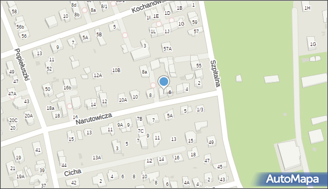 Ząbki, Narutowicza Gabriela, 6A, mapa Ząbki