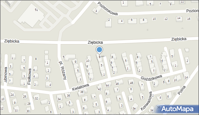 Ząbkowice Śląskie, Nagietkowa, 9, mapa Ząbkowice Śląskie