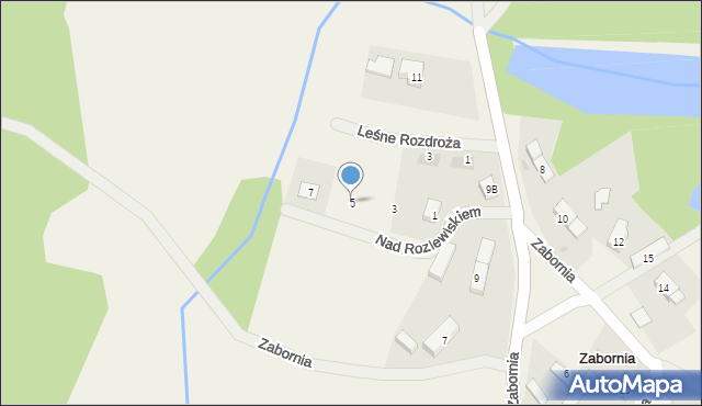 Zabornia, Nad Rozlewiskiem, 5, mapa Zabornia