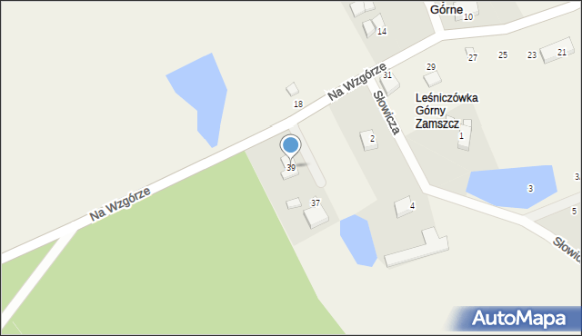 Ząbrsko Górne, Na Wzgórze, 39, mapa Ząbrsko Górne