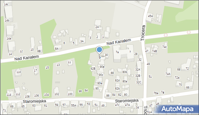 Zabrze, Nad Kanałem, 9, mapa Zabrza