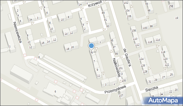 Zabrze, Nałkowskiej Zofii, 5, mapa Zabrza