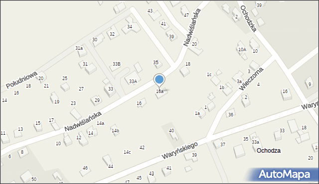 Zabrzeg, Nadwiślańska, 16a, mapa Zabrzeg