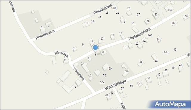 Zabrzeg, Nadwiślańska, 6, mapa Zabrzeg