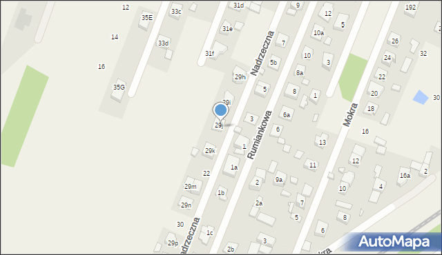 Zagościniec, Nadrzeczna, 18, mapa Zagościniec
