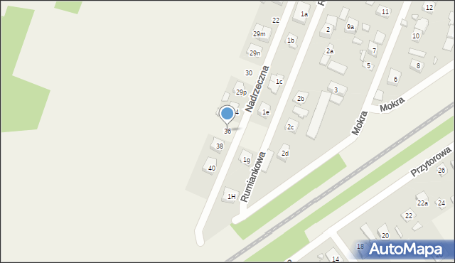 Zagościniec, Nadrzeczna, 36, mapa Zagościniec
