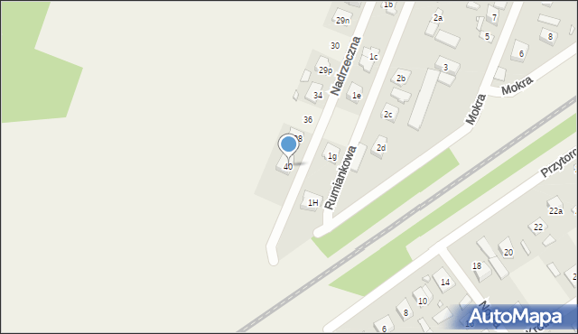 Zagościniec, Nadrzeczna, 40, mapa Zagościniec