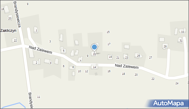 Zakliczyn, Nad Zalewem, 11, mapa Zakliczyn