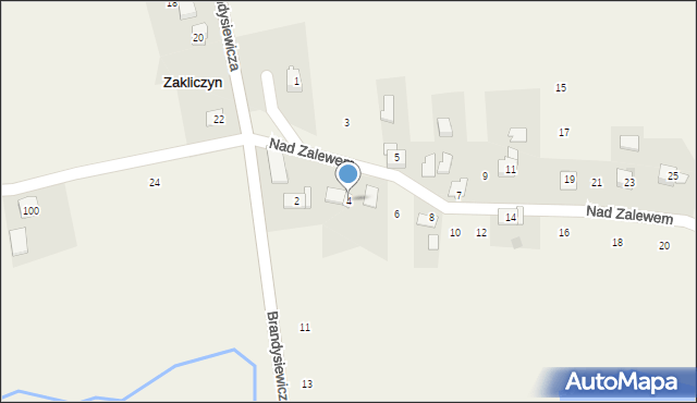 Zakliczyn, Nad Zalewem, 4, mapa Zakliczyn