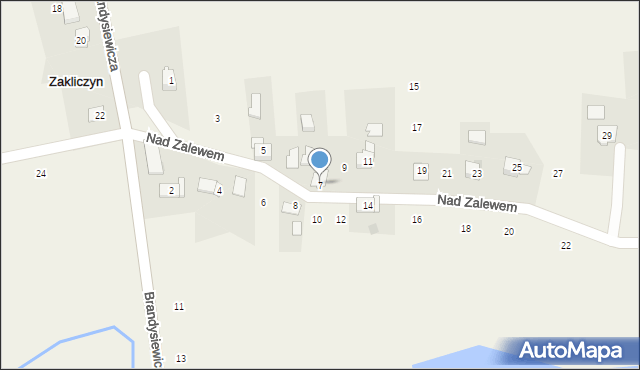 Zakliczyn, Nad Zalewem, 7, mapa Zakliczyn