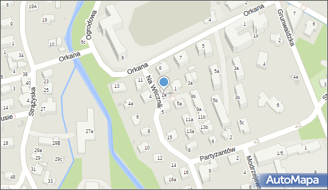 Zakopane, Na Wilcznik, 1a, mapa Zakopanego