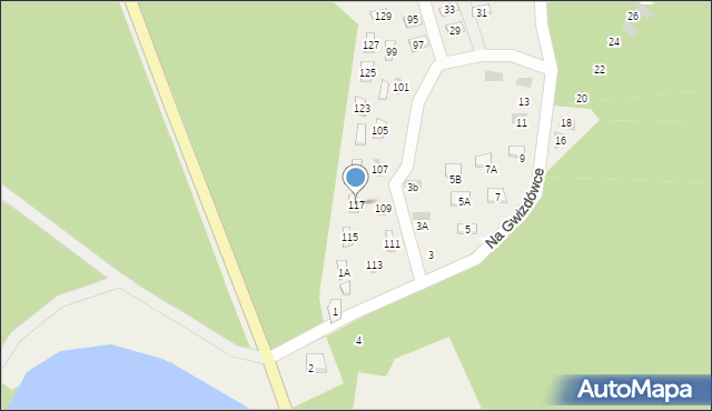 Załakowo, Na Gwizdówce, 117, mapa Załakowo