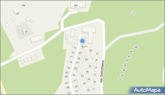Załakowo, Na Gwizdówce, 71, mapa Załakowo