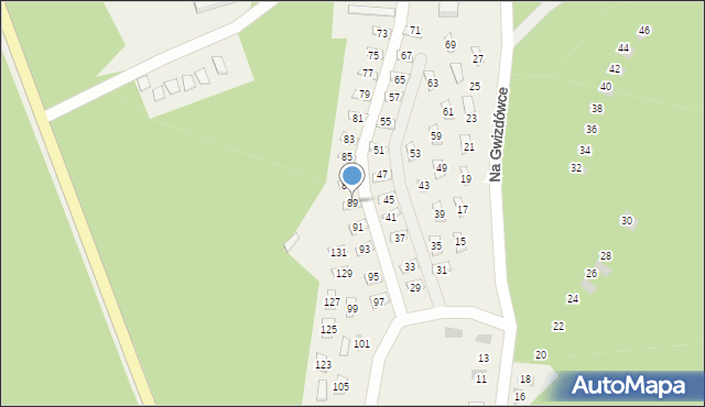 Załakowo, Na Gwizdówce, 89, mapa Załakowo