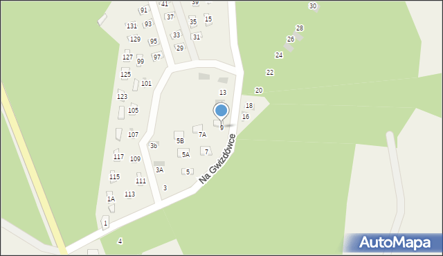 Załakowo, Na Gwizdówce, 9, mapa Załakowo