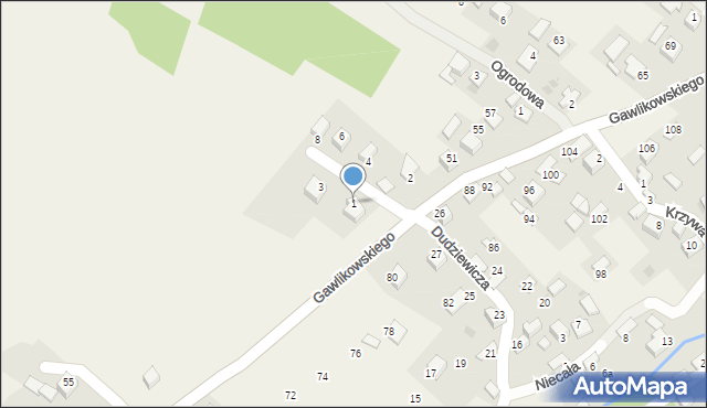 Zalas, Na Skałkę, 1, mapa Zalas