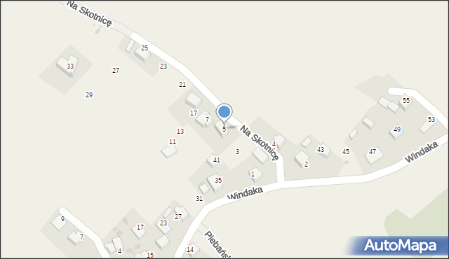 Zalas, Na Skotnicę, 5, mapa Zalas