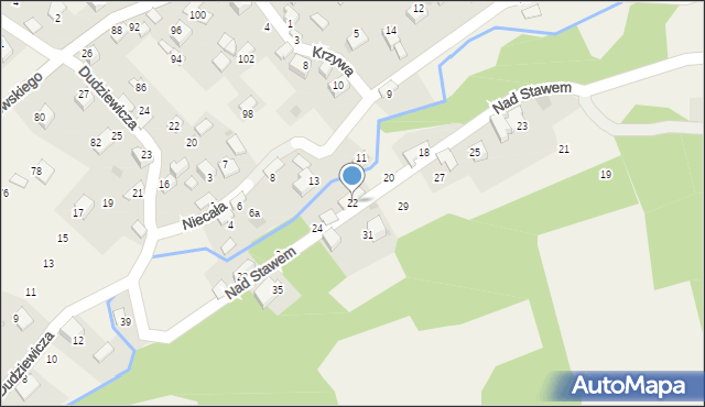 Zalas, Nad Stawem, 22, mapa Zalas