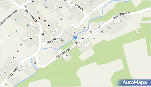 Zalas, Nad Stawem, 24, mapa Zalas