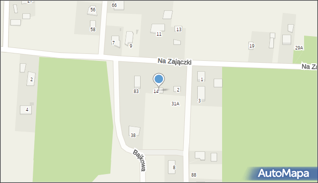 Załuski, Na Zajączki, 16, mapa Załuski