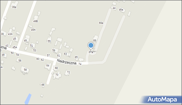 Zamość, Nadrzeczna, 67a, mapa Zamościa