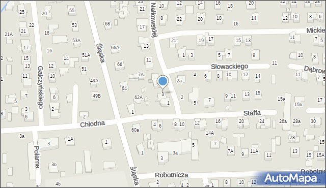 Zamość, Nałkowskiej Zofii, 3, mapa Zamościa