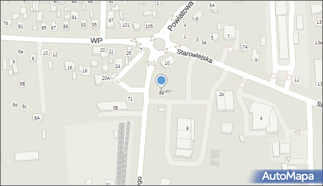 Zamość, Namysłowskiego Karola, 8a, mapa Zamościa