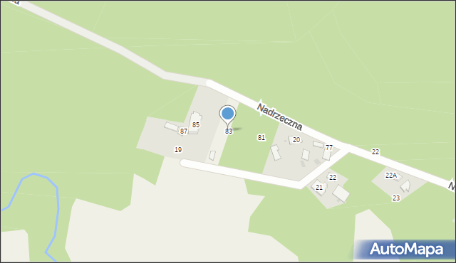 Żarki-Letnisko, Nadrzeczna, 83, mapa Żarki-Letnisko