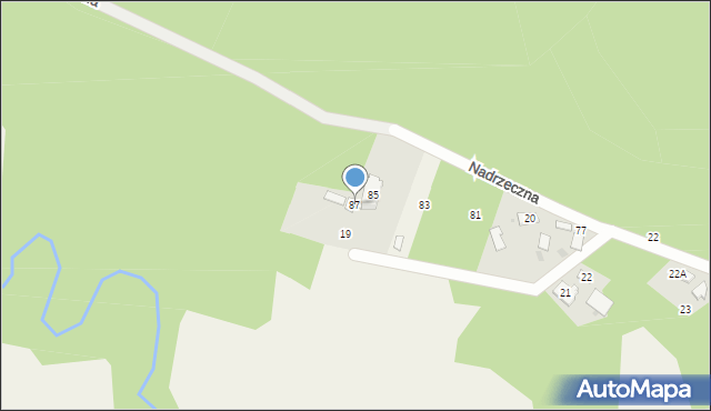 Żarki-Letnisko, Nadrzeczna, 87, mapa Żarki-Letnisko
