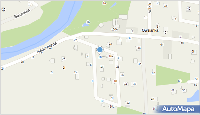 Zawiszyn, Nadrzeczna, 16, mapa Zawiszyn