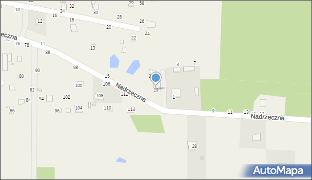 Zawiszyn, Nadrzeczna, 19, mapa Zawiszyn