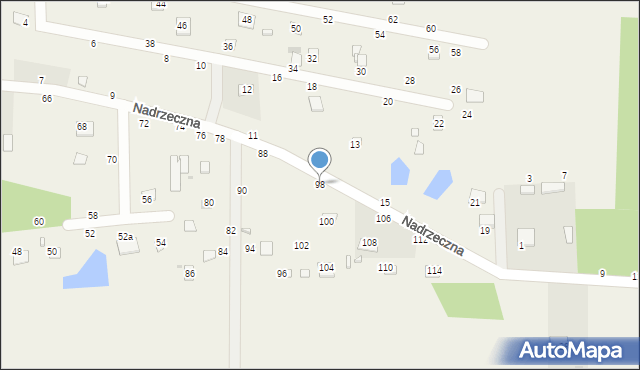 Zawiszyn, Nadrzeczna, 98, mapa Zawiszyn