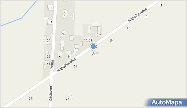 Zazdrość, Napoleońska, 21, mapa Zazdrość