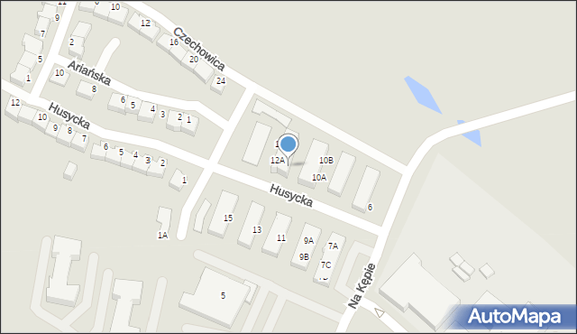 Zbąszyń, Na Kępie, 12A, mapa Zbąszyń