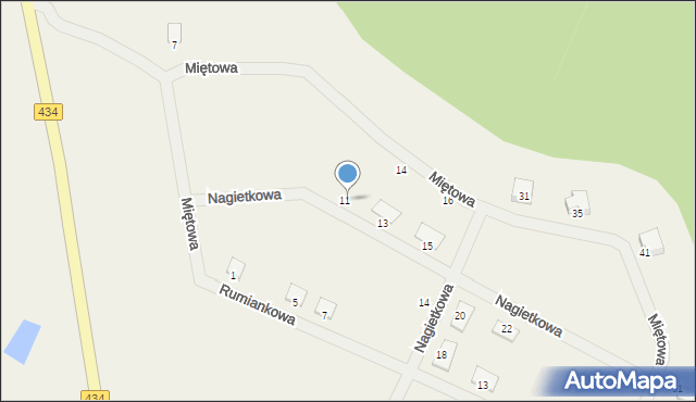 Zbrudzewo, Nagietkowa, 11, mapa Zbrudzewo