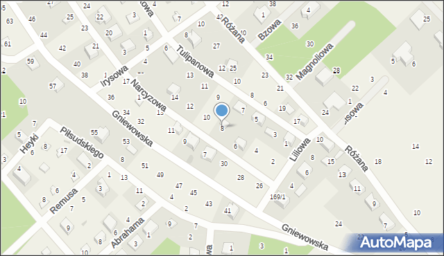 Zbychowo, Narcyzowa, 8, mapa Zbychowo