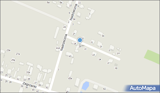 Zgierz, Nadrzeczna, 1b, mapa Zgierz