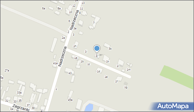 Zgierz, Nadrzeczna, 1j, mapa Zgierz