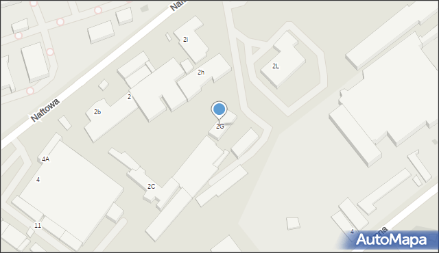 Zielona Góra, Naftowa, 2G, mapa Zielona Góra