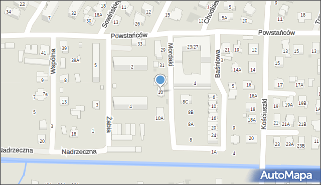 Zielonka, Nadrzeczna, 10, mapa Zielonka