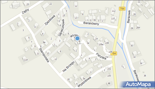 Zielonki, Na Brzegu, 2a, mapa Zielonki