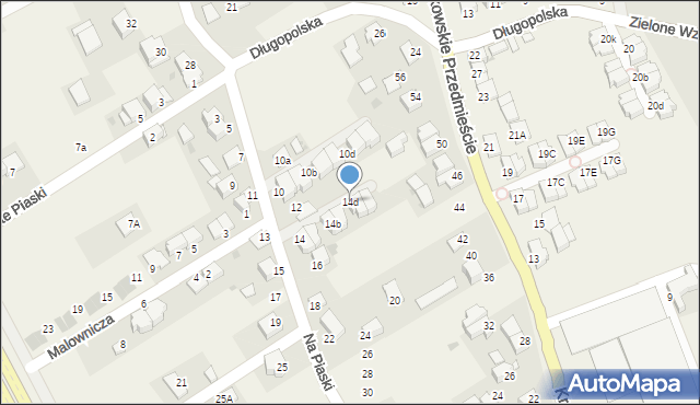 Zielonki, Na Piaski, 14d, mapa Zielonki
