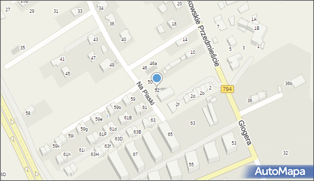 Zielonki, Na Piaski, 52, mapa Zielonki