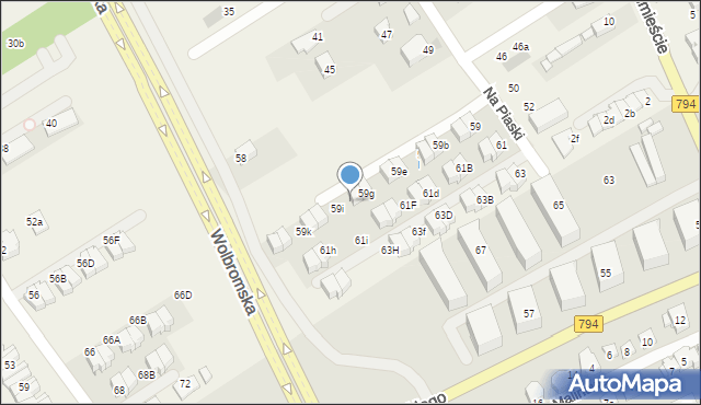 Zielonki, Na Piaski, 59h, mapa Zielonki