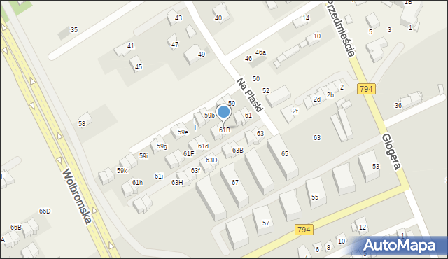 Zielonki, Na Piaski, 61B, mapa Zielonki
