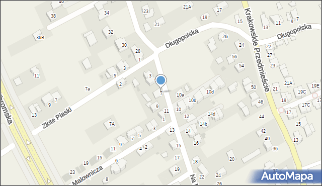 Zielonki, Na Piaski, 7, mapa Zielonki