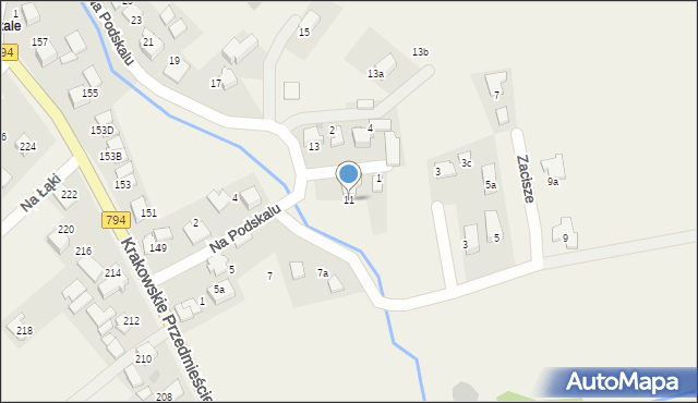 Zielonki, Na Podskalu, 11, mapa Zielonki