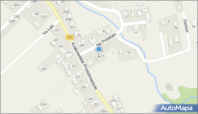 Zielonki, Na Podskalu, 5a, mapa Zielonki